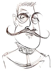 Ferdinand Foch - Französischer Marschall (1851-1929); Karikatur